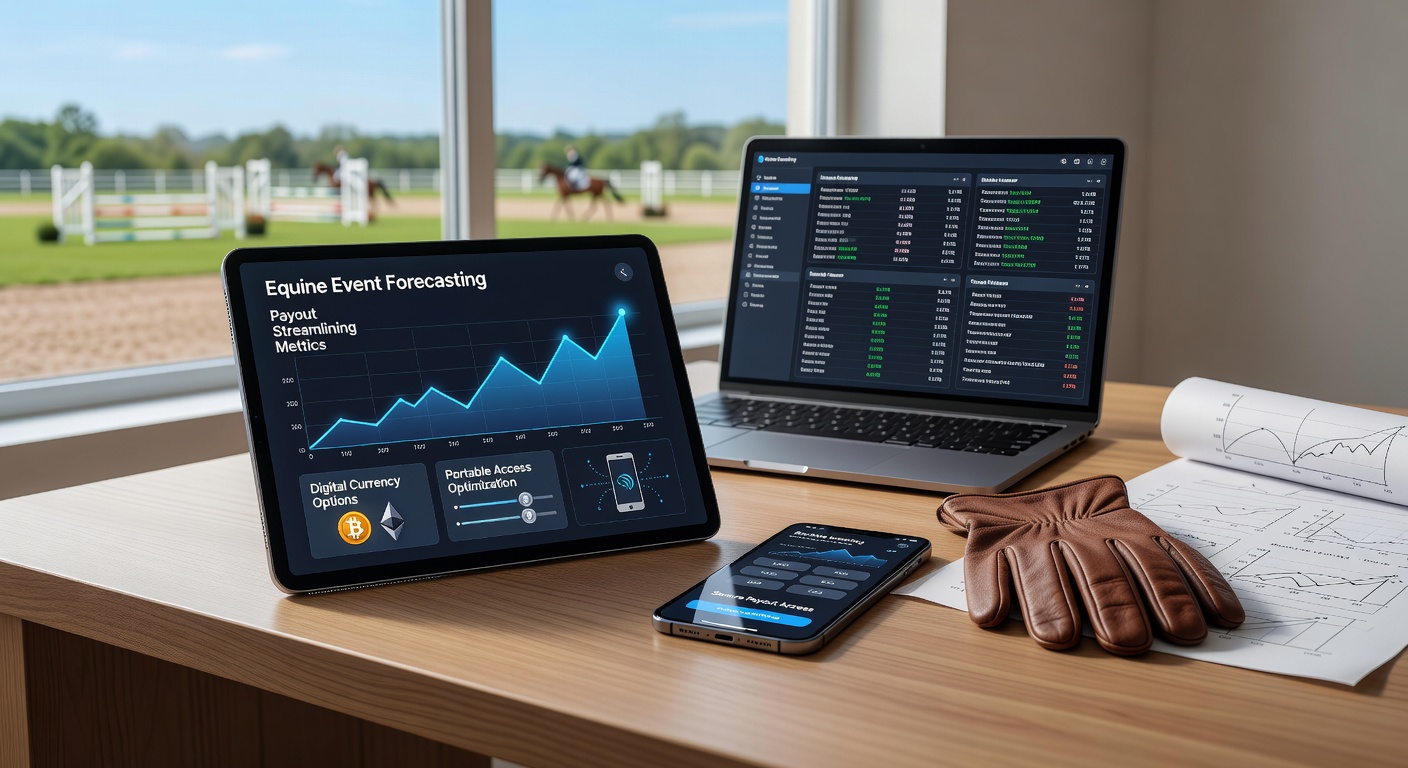 Mobile app interface showing digital currency options for equine event forecasters