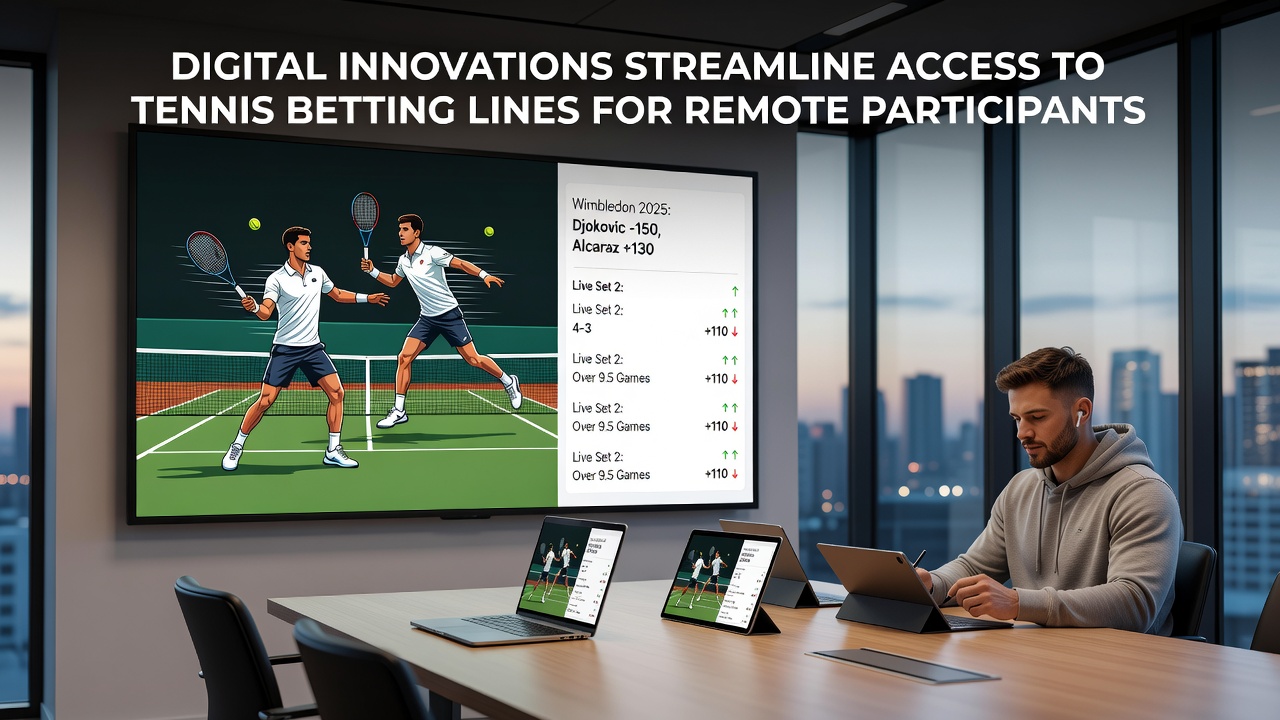 Mobile interface displaying real-time tennis betting lines and odds updates