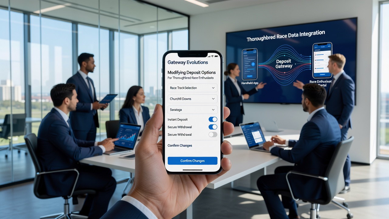 Mobile app interface showing updated deposit options for thoroughbred racing enthusiasts
